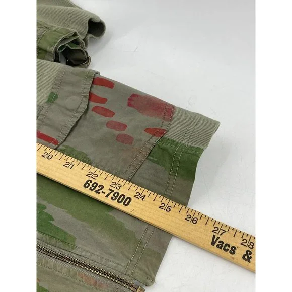 Chico's Jacket Zenergy Olive Green Zip Up Lightweight Medium Size 1 Splatter - Picture 10 of 11